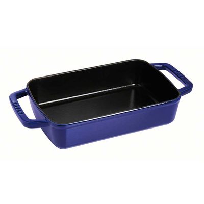 Travessa Retangular Ferro Fundido Azul Marinho 30X20 cm Staub