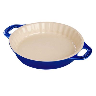 Travessa de Torta Cerâmica 24 cm Azul Marinho Staub