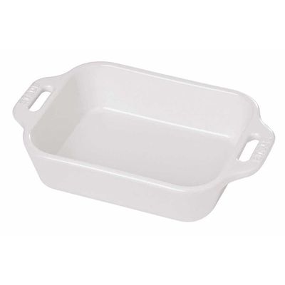 Travessa Retangular Cerâmica 27X20 cm Branco Staub