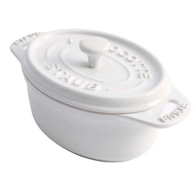 Mini Cocotte Oval Cerâmica 11 cm Branco V2 Staub