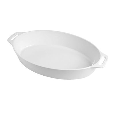 Travessa Oval Cerâmica 29 cm Branco Staub
