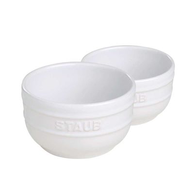 Conjunto de Ramekin Cerâmica 2 Peças 8 cm Branco Staub