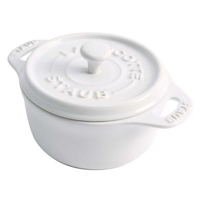 Caçarola Redonda Cerâmica 10 cm Branco Staub