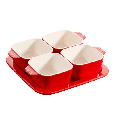Conjunto para Aperitivos Cerâmica 5 Peças Cereja Staub