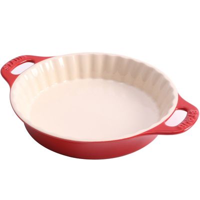 Travessa de Torta Cerâmica 28 cm Cereja Staub
