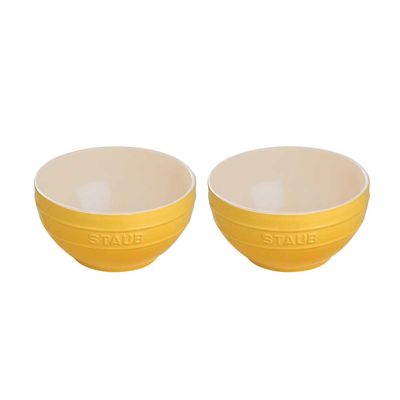 Conjunto de Bowl Cerâmica 2 Peças 17 cm Amarelo Limão Staub