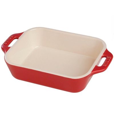 Travessa Retangular Cerâmica 27X20 cm Cereja Staub