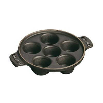 Caçarola para Escargot com 6 Buracos Ferro Fundido 14 cm Preto Staub