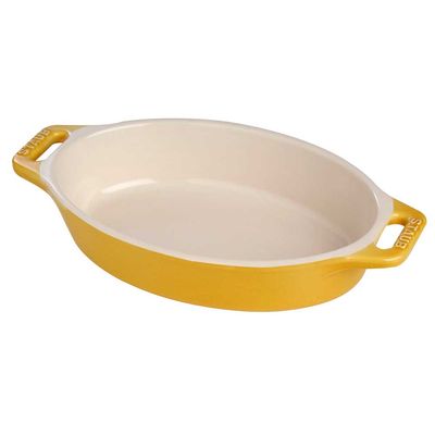 Travessa Oval Cerâmica Amarelo Limão 23 cm Staub