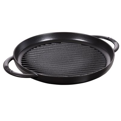 Grelha Redonda com Alça Ferro Fundido Preto 22 cm Staub