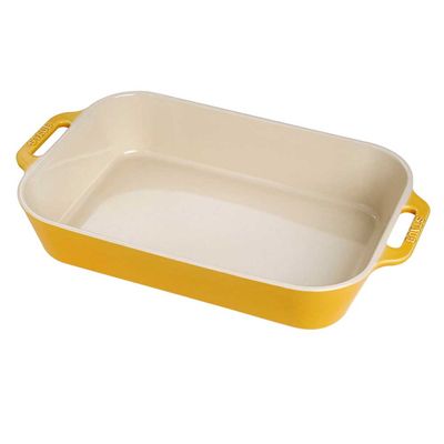 Travessa Retangular Cerâmica Amarelo Limão 34X24 cm Staub