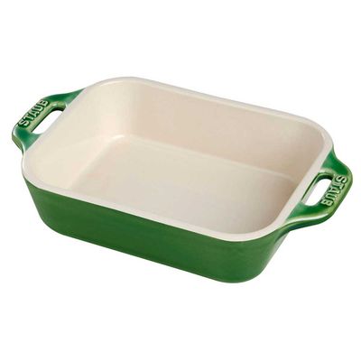 Travessa Retangular Cerâmica Verde Basil 27X20 cm Staub