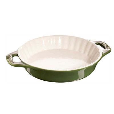 Travessa de Torta Cerâmica 24 cm Verde Basil Staub