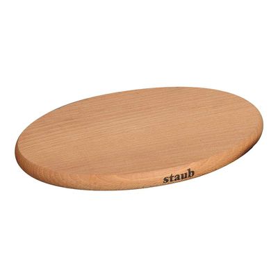 Descanso de Panela Oval Madeira Imantada 21X15 cm Laranja Staub