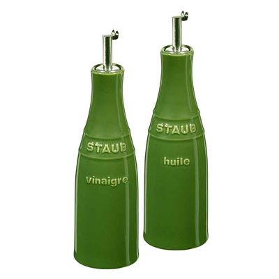 Galheteiro Óleo e Vinagre Cerâmica Verde Basil Staub