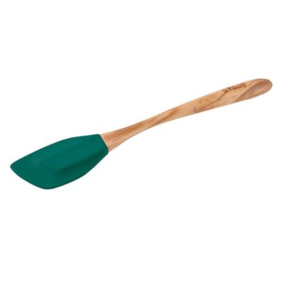 Espátula Silicone com Cabo de Madeira Pequena Verde Basil Staub