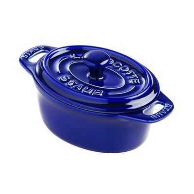 Caçarola Oval Cerâmica 11 cm Azul Marinho v2 Staub