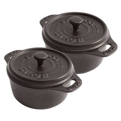 Mini Cocotte Cerâmica 10 cm 2 Peças Preto Staub