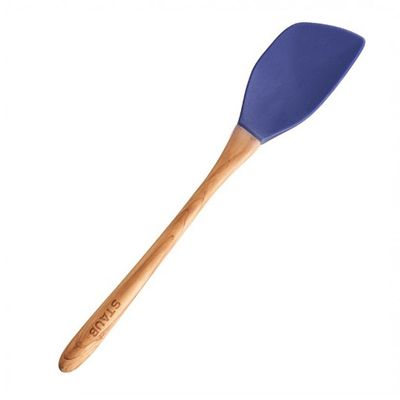 Colher Silicone com Cabo de Madeira Azul Marinho Staub