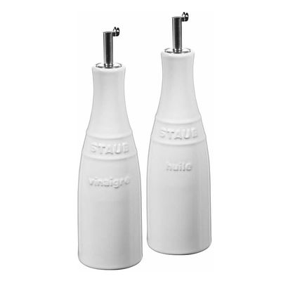 Galheteiro Óleo e Vinagre Cerâmica Branco Staub