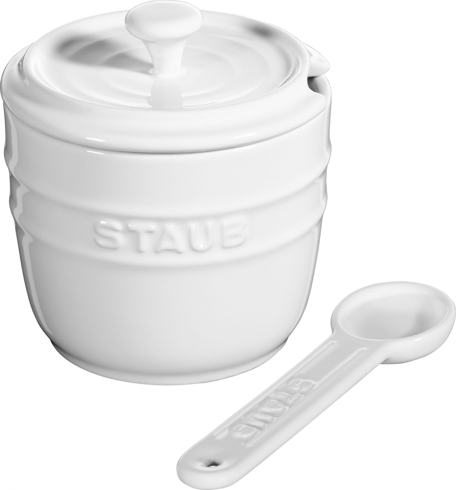 Staub | açucareiro com colher cerâmica 250 ml branco staub