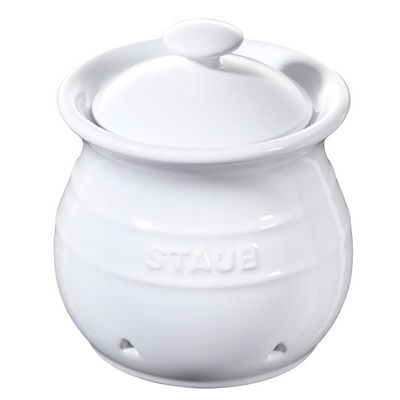 Porta Alho Cerâmica Branco Staub