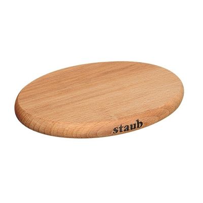 Descanso de Panela Redondo Madeira Imantada 16,5 cm Laranja Staub