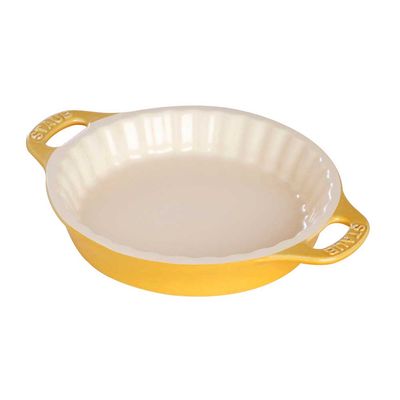 Travessa Redonda Cerâmica Amarelo Limão 24 cm Staub