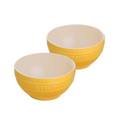 Conjunto de Ramekin Cerâmica 2 Peças 8 cm Amarelo Mostarda Staub