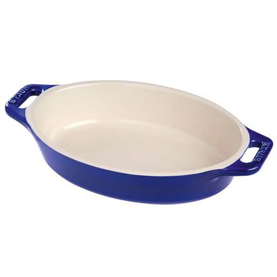 Travessa Oval Cerâmica 17 cm Azul Marinho Staub
