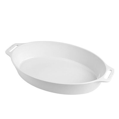 Travessa Oval Cerâmica 37 cm Branco Staub