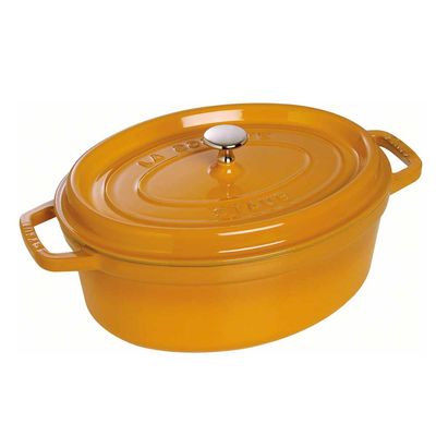 Caçarola Oval Ferro Fundido 23 cm Amarelo Mostarda Staub