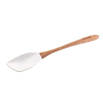 Colher Silicone com Cabo de Madeira Branco Staub