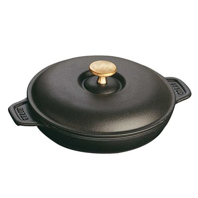 Travessa Redonda com Tampa Ferro Fundido Preto 20 cm Staub