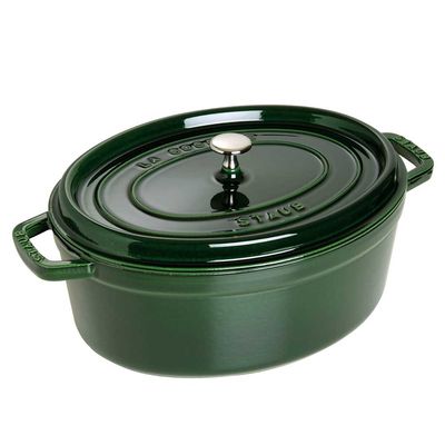 Caçarola Oval Ferro Fundido 31 cm Verde Basil Staub