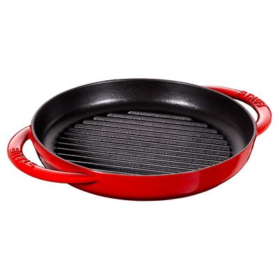 Grelha Redonda com Duas Alças Ferro Fundido 22 cm Cereja Staub