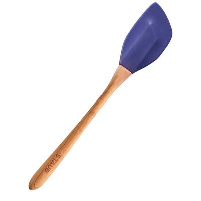 Espátula Silicone com Cabo de Madeira Grande Azul Marinho Staub