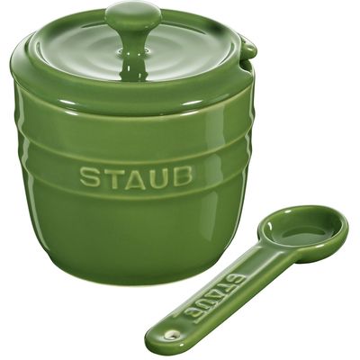 Açucareiro com Colher Cerâmica 250 ml Verde Basil Staub