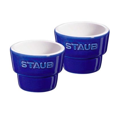 Porta Ovos Cerâmica 2 Peças Azul Marinho Staub