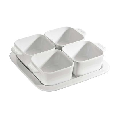 Conjunto para Aperitivos Cerâmica 5 Peças Branco Staub