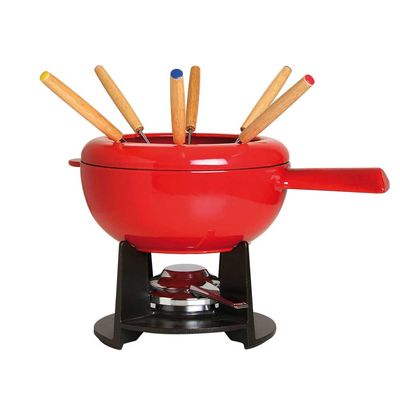 Conjunto Fondue com Cabo Ferro Fundido 20 cm Cereja Staub