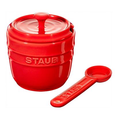 Açucareiro com Colher Cerâmica 250 ml Cereja Staub