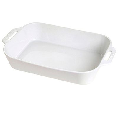 Travessa Retangular Cerâmica 20X16 cm Branco Staub