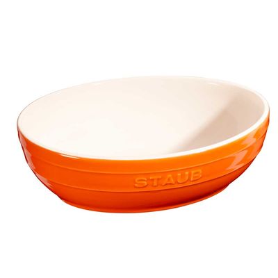 Conjunto Multi Bowl Oval Cerâmica 2 Peças 23 e 27 cm Laranja Staub