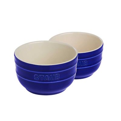 Ramekins Cerâmica 2 Peças 8 cm Azul Marinho Staub