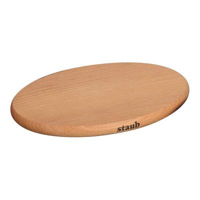 Descanso de Panela Oval Madeira Imantada 29X20 cm Laranja Staub