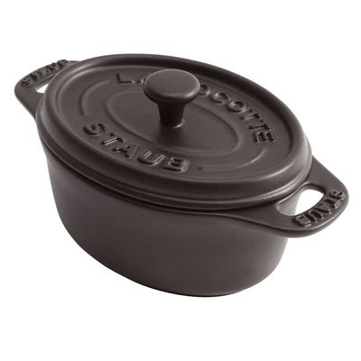 Mini Cocotte Oval Cerâmica 11 cm Preto Staub