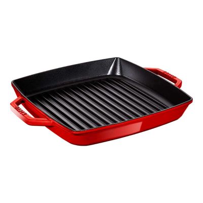 Grelha Quadrada com Duas Alças Ferro Fundido 23X23 cm Cereja Staub