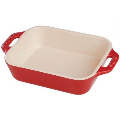 Travessa Retangular Cerâmica 34X24 cm Cereja Staub