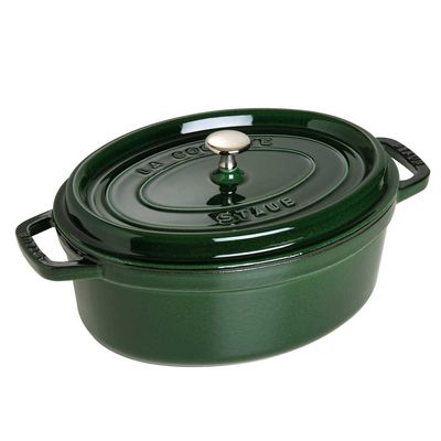 Caçarola Oval Ferro Fundido 27 cm Verde Basil Staub